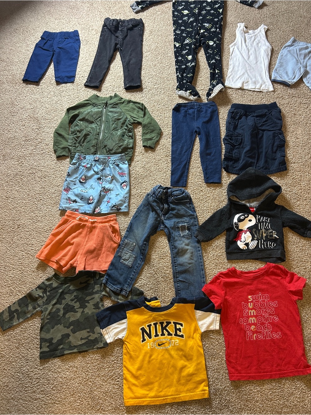 Baby Boy Clothes Lot 15 Pieces 3M-2T Nike Disney Carters Pants Shirts Outfit - Picture 1 of 12